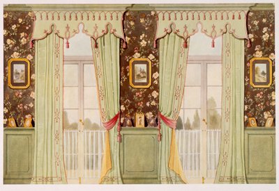 Elegant Drawing Room Curtains with Elaborate Pelmet by Richard Goulburn Lovell